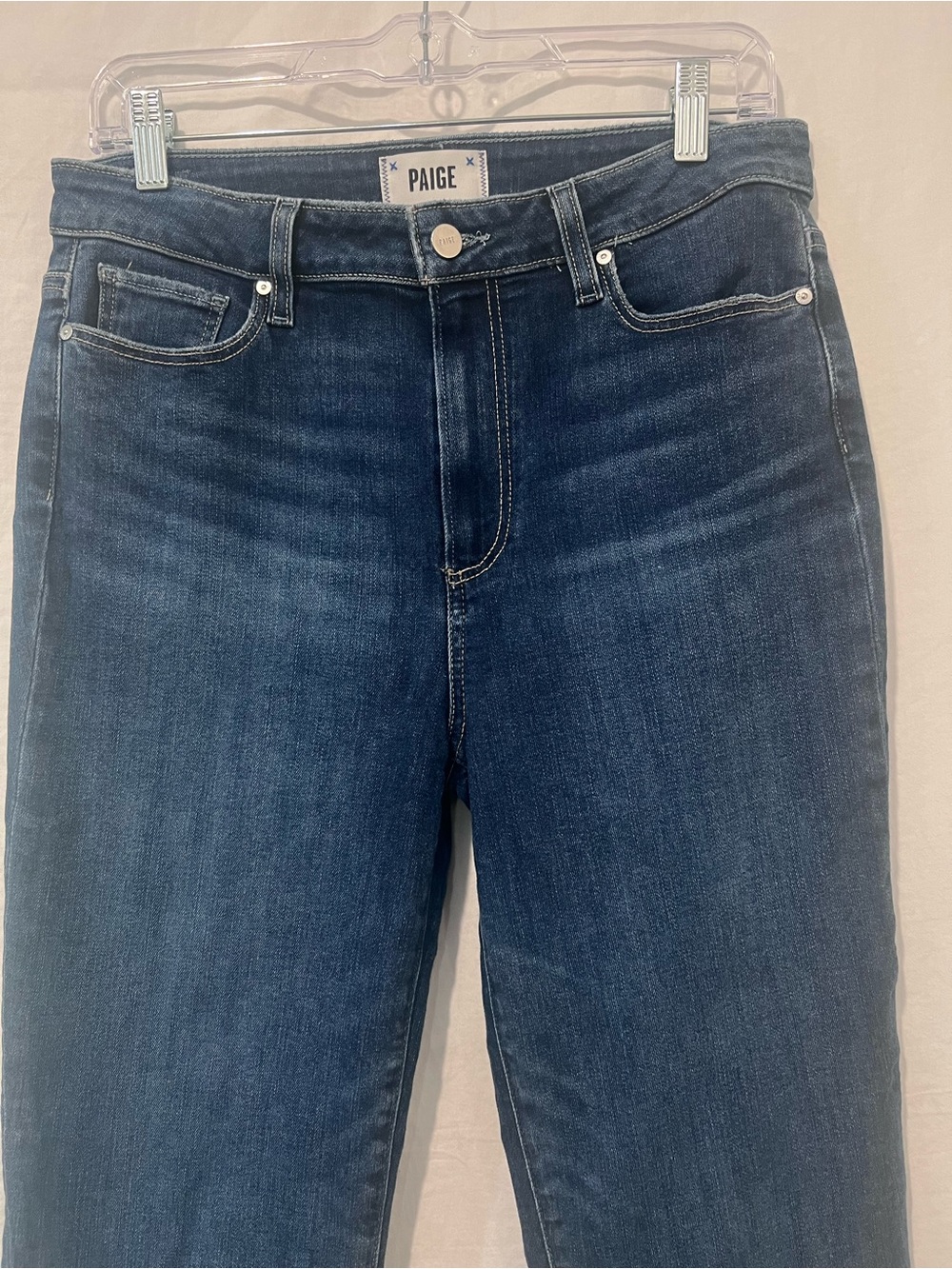 PAIGE Laurel Canyon High Rise Bootcut Jeans Dark Wash Stretch Denim Size 30